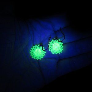 Beaded Uranium glass bead earrings